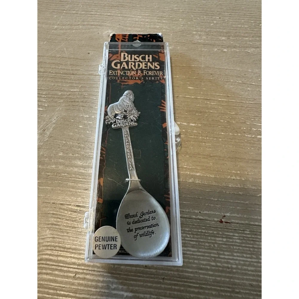 Busch Gardens Spoon Pewter Florida Souvenir Lowland Gorilla 4